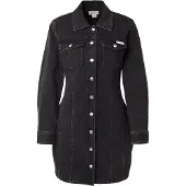 Calvin Klein Jeans Ls Denim Mini Dress Ck Essential - Black - S