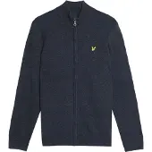 Lyle & Scott Lambswool Blend Zip Through Cardigan - Navy - XS