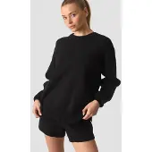 ICANIWILL Soft Knit Oversized Crewneck Black