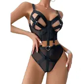 Dark Red Brand Seksikäs body Black Backless
