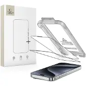 Tech-Protect Quick Set+ 2-pack Tempered Glass Screen Protector for iPhone 15 Pro - Black