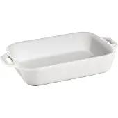Staub suorakulmainen uunivuoka, 20 cm x 16 cm valkoinen