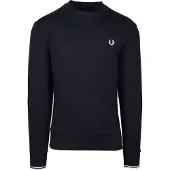 Fred perry for man. M7535 Navy crew neck sweatshirt (L), Casual, Cotton