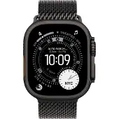 Apple Watch 49mm Titanium Milanese Loop Black - Medium