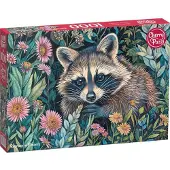 CherryPazzi Raccoon in Flowers 1000p palapeli