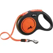 Flexi sisäänvedettävä hihna UUSI NEON nauha M 5m oranssi