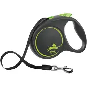 Flexi Sisäänvedettävä talutushihna - - FU32T5-251-S-CG - 5m - Musta/vihreä - Koirille enintään 50 kg