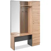 Homestyle4u Vaatekaappi, teollisen ilmeen eteisunit, 122x190x37 cm, luonnollinen