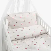 Borganas Pussilakanasetti Pinnasänky Hjärtrud Kaksiosainen 100x130, Beige