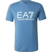 EA7 for man. 7M001412_AF22264 Core Identity blue knitted T-shirt (L), Casual, Cotton, Short sleeve