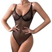 Dark Red Brand Seksikäs body Bliss Kiss, musta