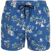 BOSS Uimashortsit 'Piranha' sininen / sinivihreä / musta / valkoinen