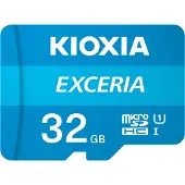 Kioxia Exceria 32 Gt MicroSDHC UHS-I U1 Class 10 -muistikortti + SD-adapteri, sininen