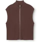 Rethinkit Studios Wool Zip Vest Oslo - Brown - M