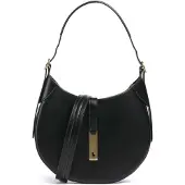 Ralph Lauren for woman. 428944017001 Shoulder Polo ID leather bag small (OSFA), Black, Casual