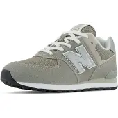 New Balance unisex for kids. GC574V1 Leather trainers 574 grey (39 W), Flat, Laces, Casual, children's fashion