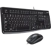 Logitech Desktop MK120 -ergonominen näppäimistö ja hiiri, musta