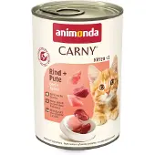 Animonda Carny 24x400g Kitten nauta & kalkkuna -kissanruoka