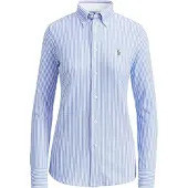 Ralph Lauren for woman. 211664416002 Knitted oxford shirt with blue stripes (S), Casual, Cotton, Long sleeve