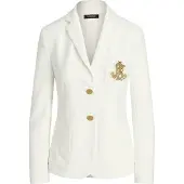Ralph Lauren for woman. 200797305001 Jacquard blazer with white metallics (L), Casual, Cotton