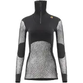 Aclima WoolNet Polo With Zip Woman Jet Black Kerrasto yläosat M