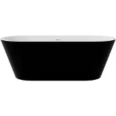 Besco Kylpyamme Deeva Black&White Matt, 150 x 75 cm, kultaisella kannella