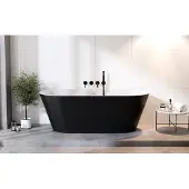 Besco Kylpyamme Deeva Black&White, 170 x 80 cm, Gun Metal -kannella