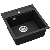 Usorteret Compotexa Dirbtinio granito plautuve HELIKA Tessa SQT100W, Silicsana spalva: Juoda | Juodas metallic 601