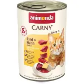 Animonda Carny Säästöpakkaus: 24x 400g Senior naudanliha + kana & juusto märkäruoka kissoille