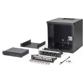 Digitus DN-49101-SET, Seinään asennettava laitekehikko, 6U, 60 kg, Näppäinlukko, Kotelon kiskot, Tehostunut kaapelinhallinta