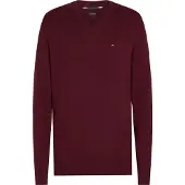 Tommy Hilfiger Pima Org Ctn Cashmere V Neck - Burgundy - L