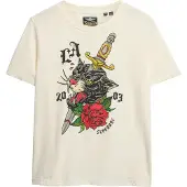 Superdry for woman. W1011607A Relaxed fit T-shirt with white Neo Trad tattoo motive (XS), Casual, Cotton, Short sleeve