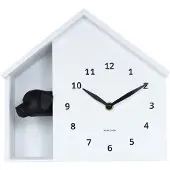 Karlsson seinäkello Peeking Doggy white KA6097WH