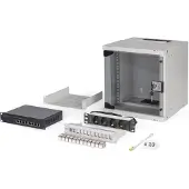 Digitus DN-49100-SET, Seinään asennettava laitekehikko, 6U, 60 kg, Näppäinlukko, Kotelon kiskot, Tehostunut kaapelinhallinta