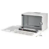 Digitus DN-49202-SET, Seinään asennettava laitekehikko, 7U, 60 kg, Näppäinlukko, Kotelon kiskot, Tehostunut kaapelinhallinta