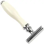 Parker 111W - White Resin Handle 3 Piece Safety Razor