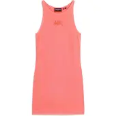 Superdry for woman. W8011595A Pink Embroidered Channel Dress (S), Casual, Sleeveless / Straps, Organic Cotton, Sustainable