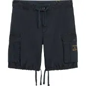 Superdry for man. M7110435A Lightweight navy parachute style shorts (34), Casual, Cotton