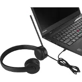 Lenovo Stereo Analog, Langallinen, Toimisto/puhelukeskus, 110 g, Kuulokkeet, Musta
