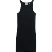 Superdry for woman. W8011595A Black embroidered ribbed dress with olympic back (L), Casual, Sleeveless / Straps, Organic Cotton, Sustainable