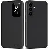 Tech-Protect Samsung Galaxy A56 Smart Clear View Käännä kotelo korttipaikalla - musta