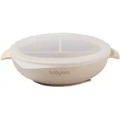 Virgel BABY ONO 1661/03 SILICONE PLATE WITH SUCTION CUP AND LID BEIGE