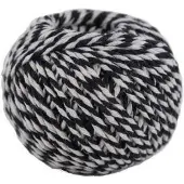 SCANSEASON Cotton yarn gift ribbon black/white 40 meters