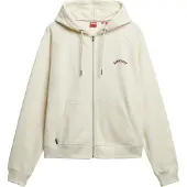 Superdry for woman. W2012287A Beige Esssential logo hooded sweatshirt with raglan sleeves, zip fastening and beige logo (M), Casual, Cotton