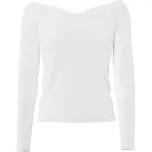Pieces Pcmaliva Ls Offs V-Neck Top Jrs Noos Bc - White - XS