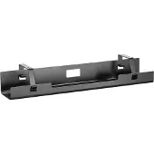 Cablio Cable Tray and Power Strip Holder, Under Desk Mountable. Black.