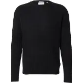 Lindbergh Lambswool Raglan Cable O-Neck Knit - Black - M