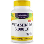 Healthy Origins D3-vitamiini 5000 IU - 120 pehmytkapseliä