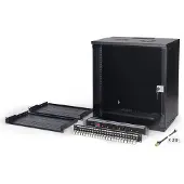 Digitus DN-49207-SET, Seinään asennettava laitekehikko, 12U, 60 kg, Näppäinlukko, Kotelon kiskot, Tehostunut kaapelinhallinta