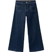 Mango Wide Leg Jeans With Pockets - Navy - 34